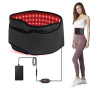 Red Light Belt, 660nm and 850nm Red & Near Infrared Light Wrap Belt with 3 Modes, 5 Brightness and 6 Time Settings for Legs, Back, Waist, Shoulders, Neck Black