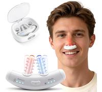 Red Light Blue Light Therapy for Nose - LED Nasal Device for Dry Nose & Sinus Comfort, USB-Rechargeable Light Therapy with Charging Case