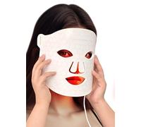 Red Light Face Mask - Red Light Therapy for Face - Led Face Mask Therapy for Skin Rejuvenation - 7 Colors Led Light Silicone Skin Care Treatment - Anti Aging Wrinkles Skin Care Mask - (White)