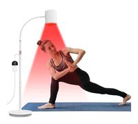 Red Light Lamp with Stand, 660&850&940 Infrared Lamp, COB Chip Design, 10/20/30-Minute Timer & 5 Adjustable Brightness Levels, 20W Infrared Light for Home or Office Use