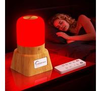 Red Light Night Light Lamp for Sleeping, Red Night Light Desk Lamp with 670nm Wavelength, Touch Remote Control, Red Light for Sleep Lamp, Supported by Science, for Deep