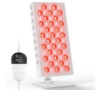Red Light Panel, Hottoerak 50W Infrared Light Panel with 60 LEDs, 660nm & 850nm, 5 Brightness Levels, 10/20/30 Min Timer, Desktop Infrared Lamp with Cooling Fan & Goggles for Home Relaxation(White)
