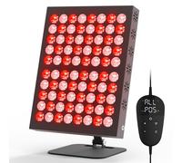 Red Light Panel, Hottoerak 62W Infrared Light Panel with 80LEDs, 660nm & 850nm, 5 Brightness Levels, 10-30Mins Timer, Desktop Infrared Lamp with Cooling Fan & Goggles for Home Relaxation
