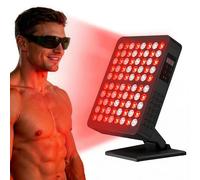 Red Light Panel with 80 Pcs High-Intensity LEDs, 660 Red Light & 850 Near-Infrared Lamp Panel for Full Body, Integrated Control, Adjustable Stand for Home Office & Gym (Black-80LEDs-Pro)