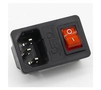 Red light power rocker switch with fuse IEC 320 C14 inlet power socket fuse switch connector 10A 250V B2C
