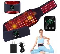 Red Light Therapy Belt for Back & Abdomen, 5000mAh Wireless Infrared Waist Wrap with 3 Modes, Vibration Massage, Pain Relief, Muscle Relaxation & Blood Circulation, Ideal Gift for