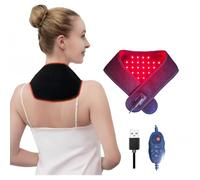 Red Light Therapy Belt for Neck, 660nm & 850nm Infrared Light Heating Pad, Cushion for Wrists, Ankle, Calves for Pain Relief and Relaxation, with 40 LEDs, 3 Modes, 3 Timer, 10Hz/40Hz Pulse