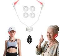 Red Light Therapy Device, 650nm Visible Light for Tinnitus Ease Soreness & Ringing Ears, 5-Level Adjustment, 2 Pairs Silicone Earplug Covers, Ideal for Seniors, Women & Home/Office Use