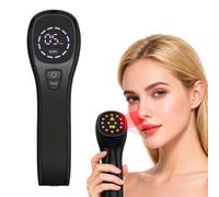 Red Light Therapy Device,Portable Handheld Cold Laser Therapy Wand Machine,with 12 * 650 & 2 * 808nm,Anti-Aging - Face Tightening,Infrared Light Therapy for Slimming Face (Black)