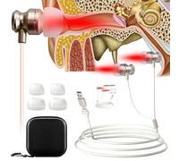 Red Light Therapy for Ears, 650 nm Tinnitus Relief Device, USB & Type-C 2 in 1 Red Light Ear Therapy Device, Tinnitus Infrared Earplugs Headphones,Laser Irradiator for Ear Pain Relief & Sleep Aid