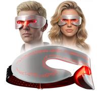 Red Light Therapy for Eyes, 3 Modes Red Light Eye Mask for Visual Wellness, Wearable Infrared Light Therapy Glasses, Under Eye LED Face Device for Dark Circles, Wrinkles, Eye Fatigue, Jet Lag