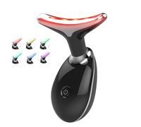 Red-Light-Therapy-for-Face and Neck, Red Light Therapy Wand, 7 Color Led Face Neck Massager for Skin Care (Black)