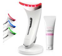 Red Light Therapy for Face and Neck, Renewal Face Lift Device with Vibration Tech, 3 in 1 Face Massager Tool with Thermals, True Beauty Glow Facial Sculptor for Wrinkles, Double Chin (White)