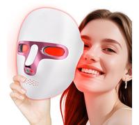 Red Light Therapy for Face, LED Face Mask Light Therapy Adjustable Brightness with 7 Color Led, Cordless & Rechargeable, Red Light Mask for Anti-Aging, Skin Brightening and Rejuvenation