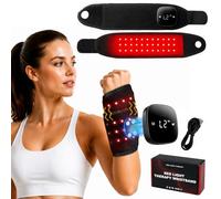 Red Light Therapy for Hands, Wireless Rechargeable Wrist Wrap with 4 Red Light Modes & 5 Vibration Massage Levels, 2000mAh Battery, Type-C Charging, Comfortable Wear for Hand & Wrist Relief