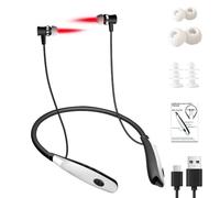 Red Light Therapy for Nose & Ears, 2 in 1 650 nm Tinnitus Relief Device with 3 Ear Plugs and Nasal Silicone, Neck Hanging Infrared Nasal Therapy, Rechargeable Canal Irradiation Earplugs for Men Women