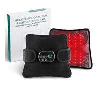 Red Light Therapy Heating Pad, 660nm & 850nm Near-Infrared Light Wrap Belt with Timer Setting, 3 Gears Adjustable, Infrared Heat & Vibration Massager for Legs, Back, Waist, Shoulders, Neck