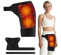 Red Light Therapy Hip Thigh Wrap with Massage, 105 LED Beads, 660/850nm Light, 3 Vibration Massage Modes, 3 Adjustable Heat Levels, USB Powered, Wearable Support for Thigh, Buttock & Lower Back