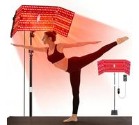 Red Light Therapy Lamp, 480 LED 50W Infrared Light Therapy, 660nm Red & 850nm NIR, Adjustable Timer & Stand, Tri-Fold LED Light Panel for Full Body