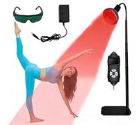 Red Light Therapy Lamp 660nm Red & 850nm Infrared, 54W 18 LED Light Therapy Device with Adjustable Stand, Timer & Brightness, Included Goggles for Face Body Muscle Use Home Office