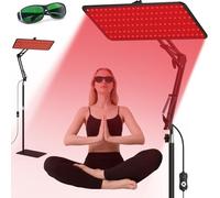 Red Light Therapy Lamp for Face & Body - 120 LEDs Infrared Light Panel 660nm 850nm 940nm with Adjustable Stand & Protective Glasses, Ideal Wellness Gift for Parents, Partners & Home Use