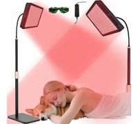 Red Light Therapy Lamp for Face Infrared Light Panel,Dual Wavelengths 660nm/850nm, 100 LED Lights with Adjustable Stand Brightness & Timer, 360°Flexible Gooseneck - Home Use for Muscle Relief (Black)