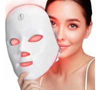 Red Light Therapy Mask for Face - 7 Color LED Face Mask Light Therapy, Rechargeable & Portable at-Home Facial Skin Care Device, Red Light Face Mask for Glowing Skin (Light Therapy for Face) (Red)