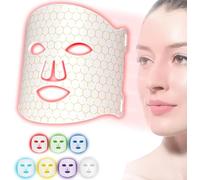 Red Light Therapy Mask for Face, 7 Colors LED Face Mask Light Therapy, Rechargeable Led Face Masks for Anti Aging Wrinkle Acne Removal,Professional Skincare at Home (White)
