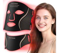 Red Light Therapy Mask for Face and Neck Cordless LED Mask with 7 Colour Light Modes Infrared Red Light 309 LEDs 5 Intensity Levels Remote Control Eye Protection