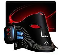 Red Light Therapy Mask for Face, LED Facial Skin Mask Rechargeable Remote and Adjustable Timer Design with Digital Display for Home Skincare, Working Travel Yoga