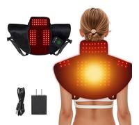 Red Light Therapy Neck Shoulder,Rechargeable Infrared Light Therapy Device for Body with Massage and Timer,Wearable 660nm&850nm Red Light Therapy Wrap Pads for Body at Home