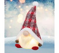 Red Light Up Christmas Gnome Festive Decoration With Bells 27cm