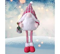 Red Light Up Christmas Gnome Standing Decoration With Bells 68cm