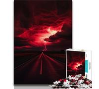 Red Lightning 1000 Piece Jigsaw Puzzle for Adults Teens,Decompressing Intellectual Educational Toy Secret Santa Gifts (38x26cm)