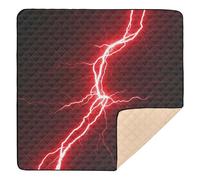 Red Lightning Dark Art Soft Thick Baby Play Mat for Indoor Outdoor 1-Piecing Tummy Time & Crawling Mat for Baby Kids Toddlers Infants, 50'' x 50''