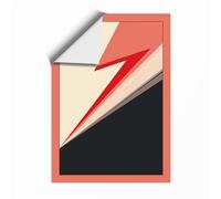 Red Lightning Strike Geometric Unframed Wall Art Print A2 (59.4×42cm), Wall Decor for Living Room, Bedroom, Office & Home, Art Gift