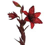 Red Lily With Glitter Artificial Silk Flower (96cm)