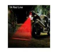 (Red Line) 1Pcs Newest Anti Collision Rear-end Motorcycle Laser Tail Fog Light Brake