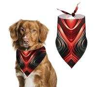 Red Line Dog Bandana Washable & Adjustable Triangle Scarf, Breathable Pet Scarf for Small Medium Large Pets, Cute Fashion Pet Accessory