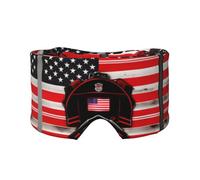 Red Line Firefighter USA Flag Print Eye Shade Cover for Nap Travel Yoga,Eye Cover Blindfold Travel Office Nap Airplane