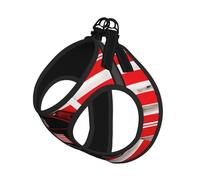 Red Line Firefighter Usa Flag Print Pet Leash Vest,Breathable Mesh Pet Harness, Reflective For Small Medium Dogs Safe Easy Walking