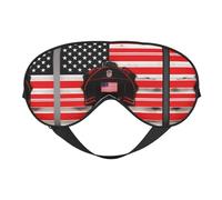 Red Line Firefighter USA Flag Print Sleep Eye Mask Comfortable with Adjustable Strap Soft Shade Blackout Eye Cover Blindfold