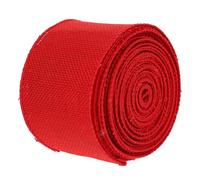 Red Linen Ribbon for Crafting, Polyester Roll for DIY Holiday Decorations