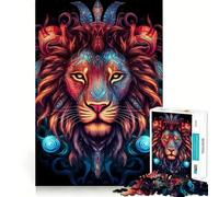 Red Lion Head 1000 Piece Jigsaw Puzzles for Adults Jigsaw Mind Play Home Pastime Clean Edge Lovely Present (38x26cm)