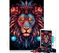 Red Lion Head 1000 Piece Jigsaw Puzzles for Adults Teenagers Solid Logic Toy Quiet Fun Precision Cut Santa Wish Pick (38x52cm)