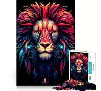 Red Lion Head 1000 Piece Jigsaw Puzzles for Adults Teenagers Solid Logic Toy Quiet Fun Precision Cut Santa Wish Pick (50x75cm)