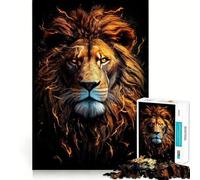 Red Lion Head Jigsaw Puzzle 1000 Piece for Adults Mind Game Toy Peaceful Fun Neat Cut Art Collection Piece (50x75cm)