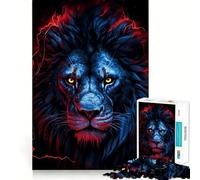 Red Lion Head Jigsaw Puzzle 1000 Piece for Adults Mind Game Toy Peaceful Fun Neat Cut Art Collection Piece (38x52cm)