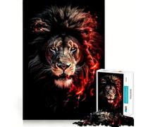 Red Lion Head Jigsaw Puzzles for Adults 1000 Piece Smart Game Relaxing Fun Pattern Assembly Cherished Gift (38x52cm)