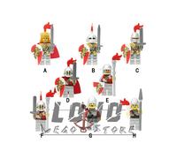 Red Lion Knight Ancient Roman Soldier Building Block Man Castle Mini Figures Set Fit Lego
